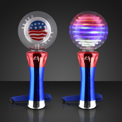 Light Up Magic Spinning American Flags - BLANK