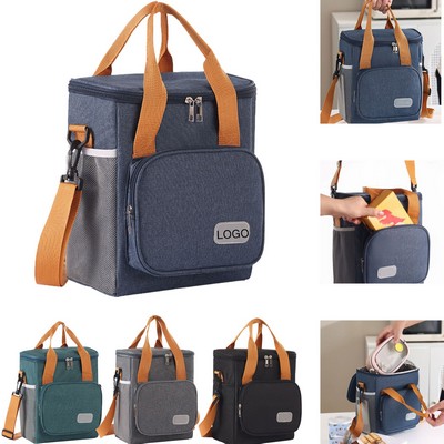 Insulated Crossbody Lunch BagOxford Fabric Meal Tote
