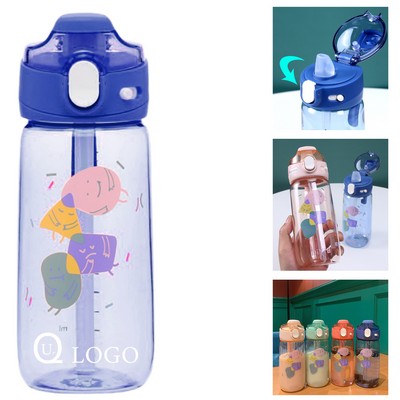 14.5Oz Plastic Kids Sippy Cup W/ Straw