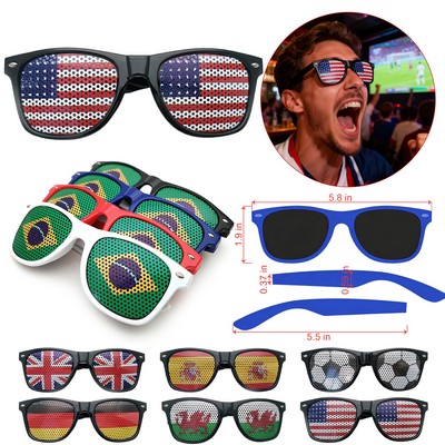 Full-color Patriotic Art Pinhole Sunglasses with Custom Lens