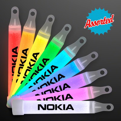 Assorted 4" Glow Sticks with Lanyard - PRINTED